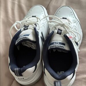 New Balance White and Navy Athletic Shoes